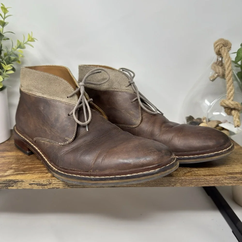Cole Haan Men's Size 8.5 M Suede Welt Chukka Brown‎ Leather C24533 Ankle Boots